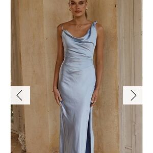 Elegant Sky Blue Maxi Dress